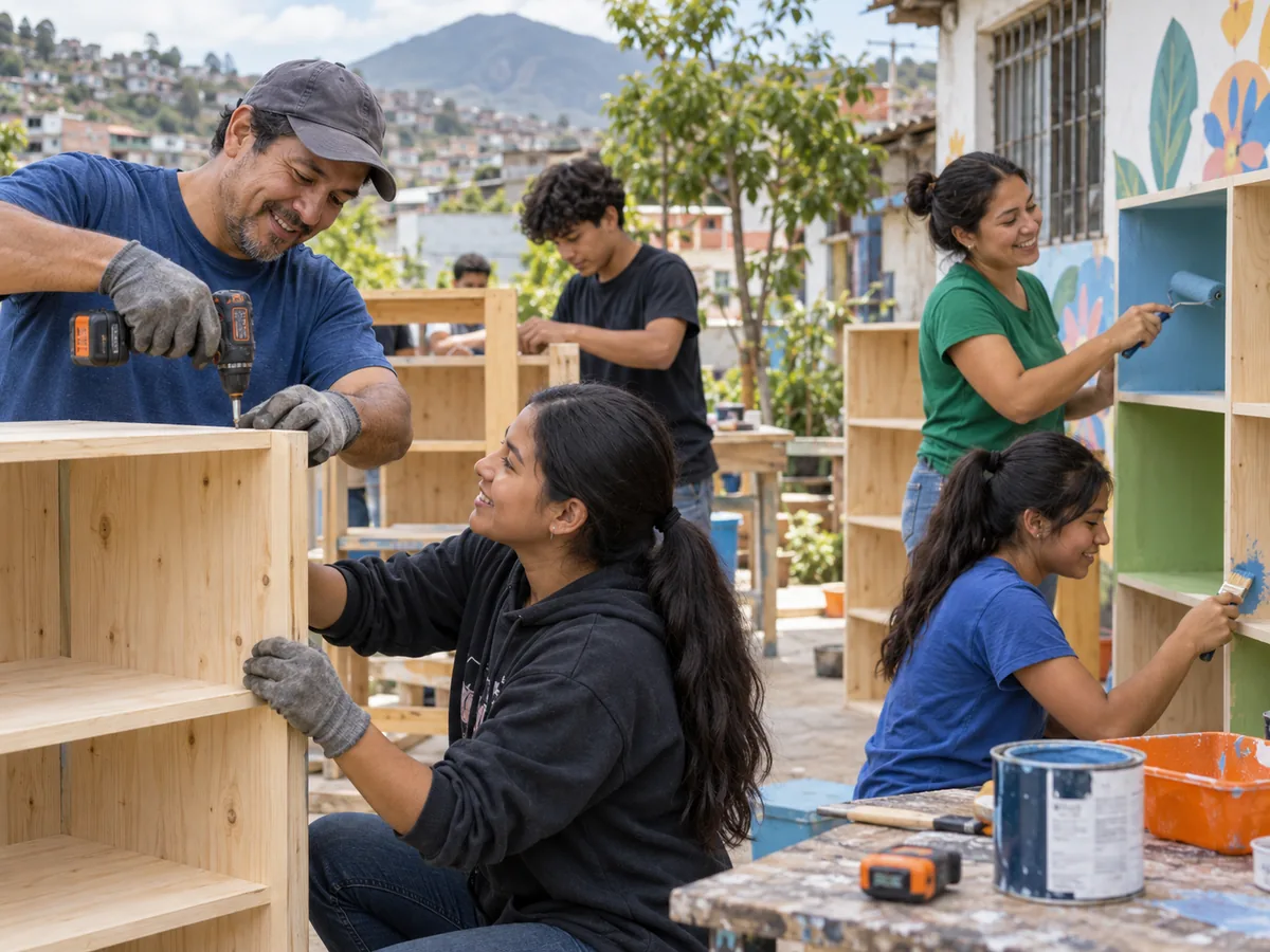 Personas colaborando en un proyecto comunitario